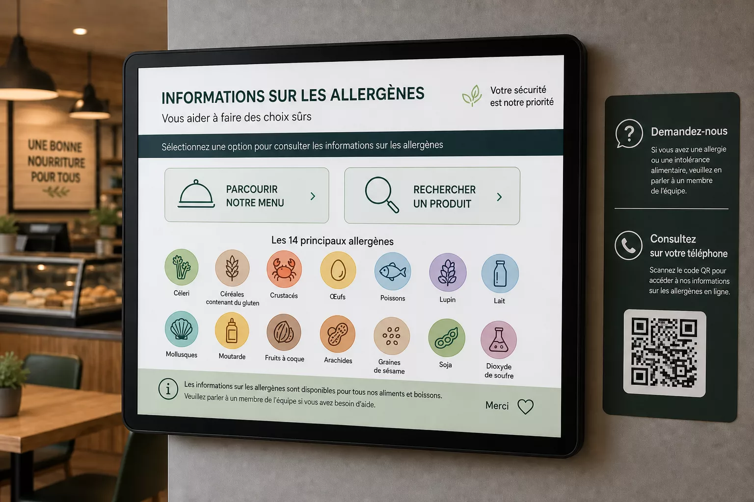 Comment les écrans d'information sur les allergènes transforment l'expérience de restauration