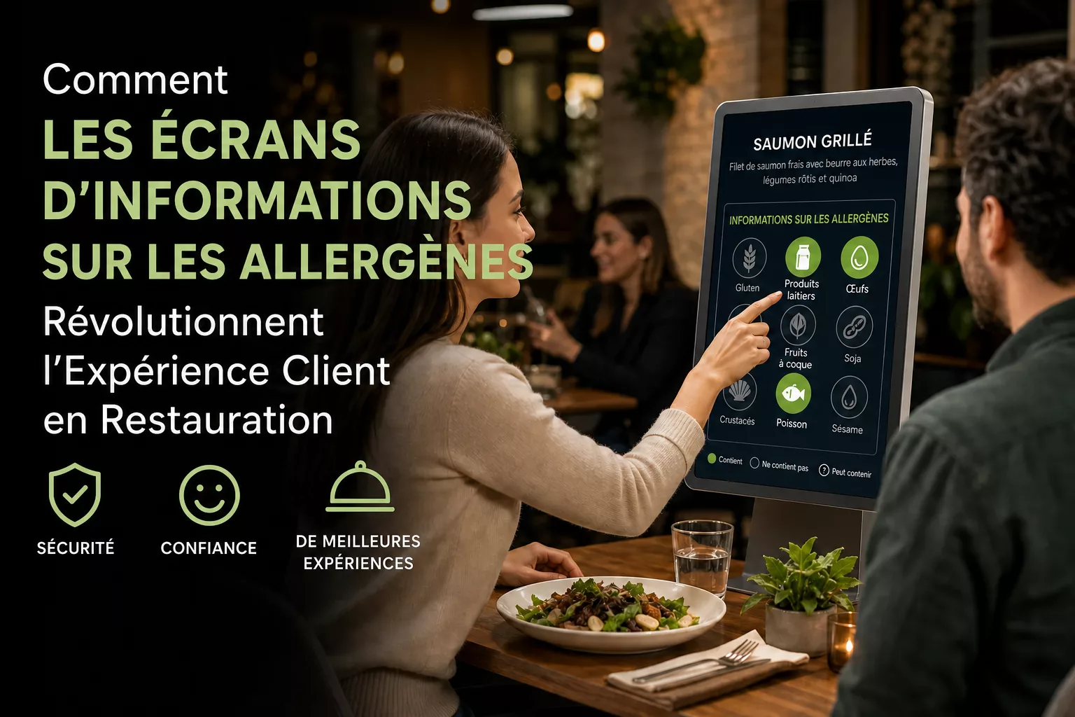 Comment les écrans d'information sur les allergènes transforment l'expérience de restauration